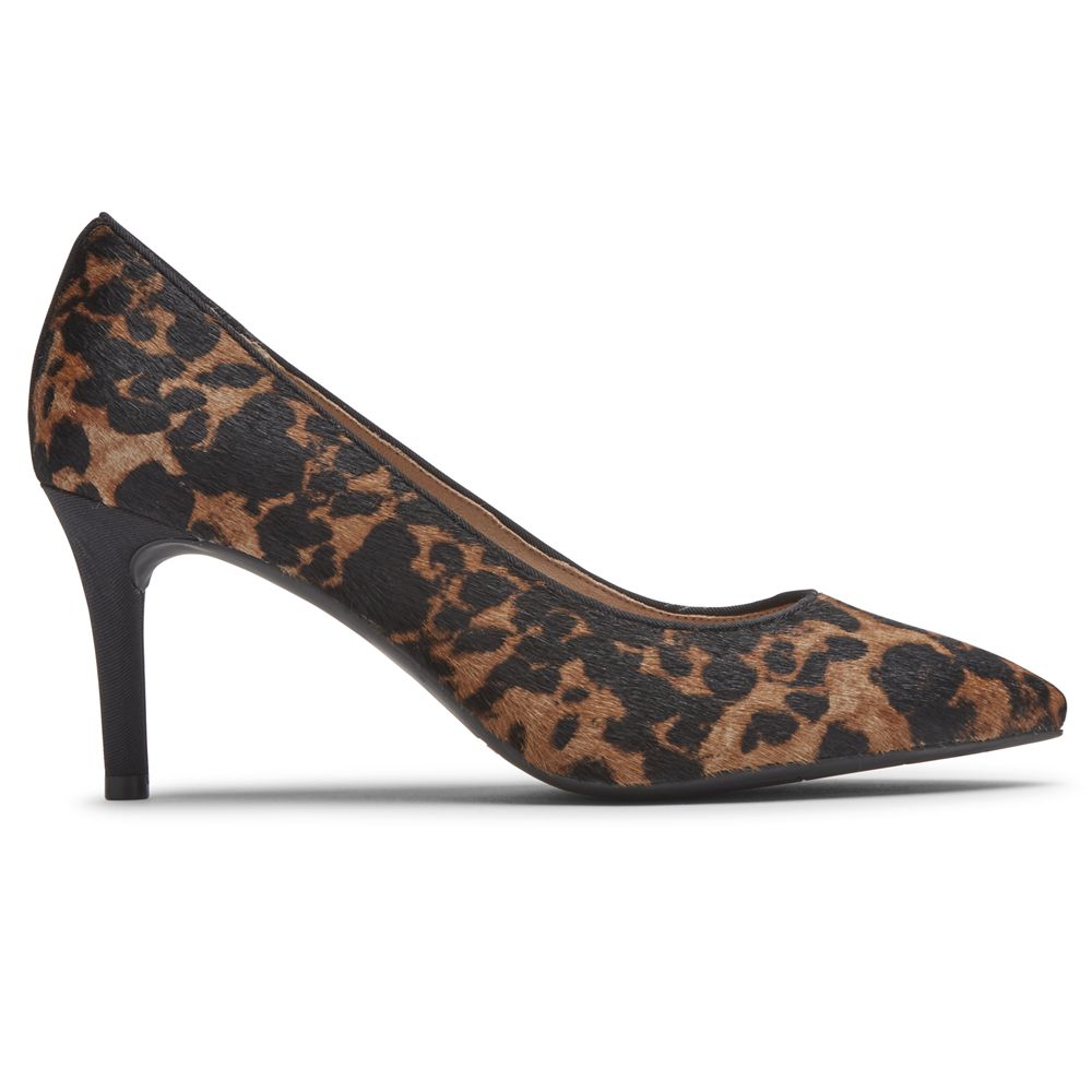 Rockport Total Motion 75Mm Pointed Toe Heel - Womens Pumps - Leopard - NZ (KXN-047683)